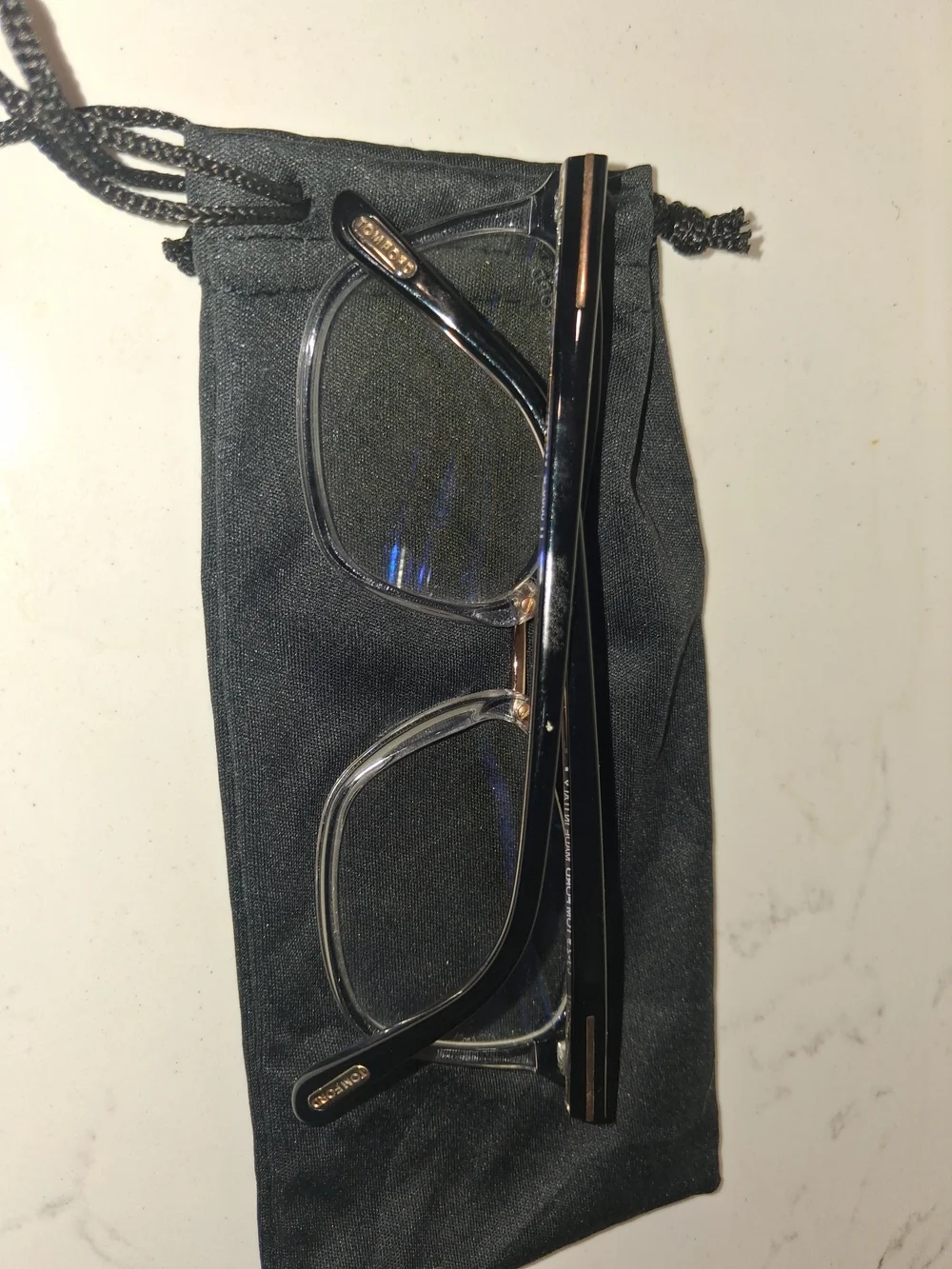 Tom Ford Women's Clear & Black Square Optical Glasses